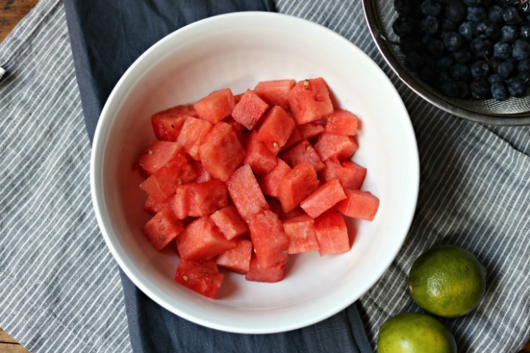 Water melon and blackberries salad